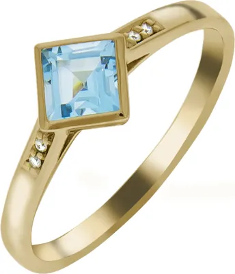 Produktbild von V Ring 585 Gelbgold mit Blautopas