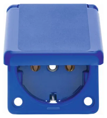 Produktbild von berker SCHUKO-Einbausteckdose blau mit Klappdeckel 7429635