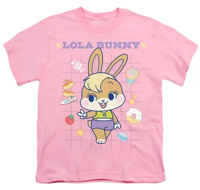 Image de T-shirt Looney Tunes pour enfants, en coton ring-spun, modèle TV36228 (128), couleur rose
