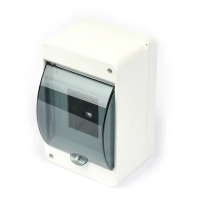 Immagine prodotto di Quadro di distribuzione piccolo montato in superficie 4 moduli Trasparente, scatola portafusibili Scatola di distribuzione