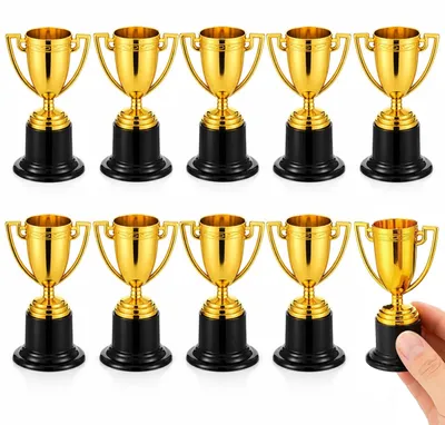 Obrázok produktu pre 10 malých trofejí, rozmer 9,5 x 5,5 cm, zlatá farba