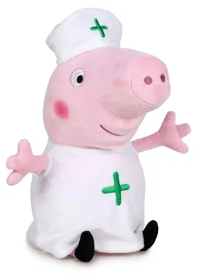 Produktbild von Peppa Wutz Pig Kuscheltier - 27 cm Plüschtier Krankenschwester Stofftier