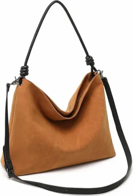 Produktbild von Miss Lulu Damen Vintage Schultertasche Kunstleder Wildleder Hobo Tote Bag