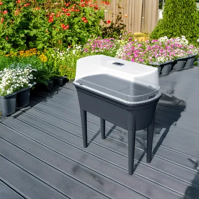 Zdjęcie produktu dla Podwyższona grządka z plastikową osłoną - ok. 78 × 38 × 82 cm
