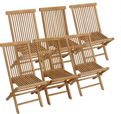 Produktbild von 6erSet Gartenstühlen aus Teakholz LOMBOK