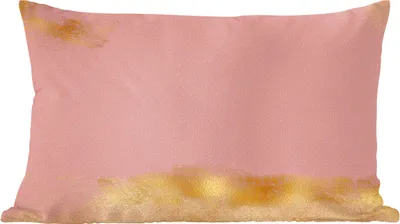 Produktbild von MuchoWow® Zierkissen Sofakissen Wohnzimmer Dekokissen 50x30 cm Muster - Rosa - Gold - Wohnzimmerdekoration - Polster mit Photo