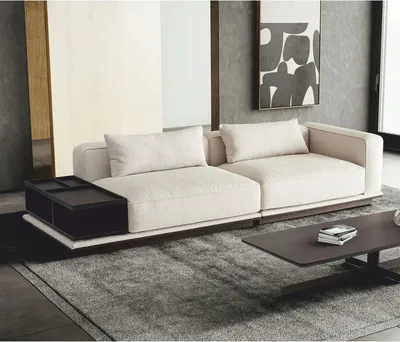 Produktbild von Casa Padrino Luxus Sofa Weiß / Schwarz / Dunkelbraun 286 cm - Wohnzimmer & Hotel Möbel