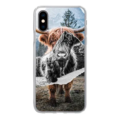 Produktbild von MuchoWow® Handyhülle Schutzhülle Hülle für iPhone X Schottischer Highlander - Kuh - Tiere Silikon Softcase Handy Hülle - Handyhülle