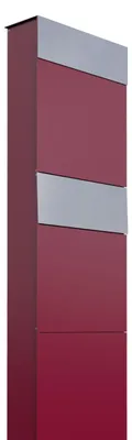 Produktbild von Briefkastenanlage The Box for Two in Rot mit Edelstahlklappe