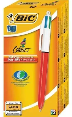 Immagine prodotto di Penna a sfera 4 colori fine (12 pezzi) BIC