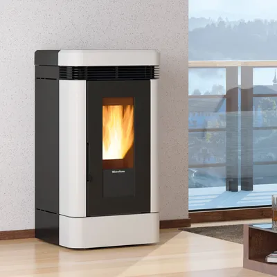 Produktbild von La Nordica Lucia, Freistehend, Schwarz, Weiß, Eisenguss, 27 kg, Pellet, 347 m³