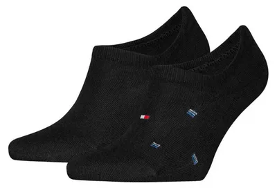 Image de Tommy Hilfiger - Chaussettes courtes pour homme (lot de 2) NA1371 (43 EU - 45 EU) (Noir)
