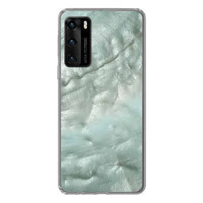 Produktbild von MuchoWow® Handyhülle Schutzhülle Hülle für Huawei P40 Natursteine - Grün - Perlmutt Silikon Softcase Handy Hülle - Handytasche