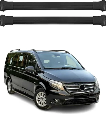Produktbild von Dachträger Grundtäger für Mercedes Vito W447 2014-2025 75kg Alu Schwarz 4 tlg