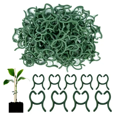 Produktbild von 200 Stück Pflanzenclips, 3 x 3,6 cm und 2 x 2,6 cm für Kletterpflanzen, Pflanzenklammern, Clips für Pflanzen