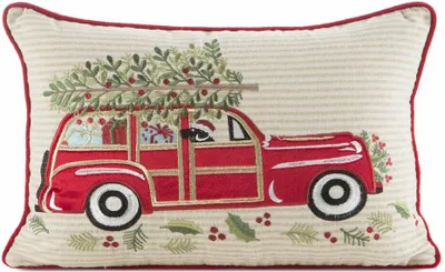 Imagen del producto de EUROFIRANY | Funda de cojín navideña para sofá - Decoración navideña - 30 x 50 cm - Beige - Para coche - Funda de cojín - Navidad