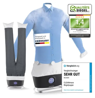Produktbild von CLEANmaxx automatischer Hemdenbügler PRO STEAM + Hosenaufsatz | Dampffunktion, T