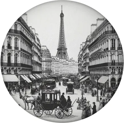 Produktbild von Wahrzeichen von Paris Retro Eiffelturm Souvenir Magnet rund