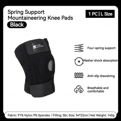 Produktbild von Knieschoner - Sport Kniebandage - Größe L 54×22 cm 1 Stück - Federstütze - Atmungsaktive elastische Kompression - Meniskusstütze für Wandern & Radfahren