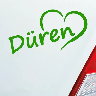Produktbild von Auto Aufkleber Düren Herz Stadt City Liebe Love Heimat 15,5x8 cm Hellgrün Sticker Heckscheibenaufkleber