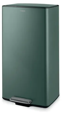 Pedaalbak 40 L Rechteckig Edelstahl Grün Soft-Close