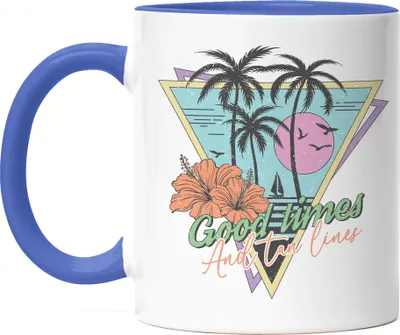 Produktbild von Good times and Tan lines Tasse Blau Ocean Child Sun Surf Strandkind Urlaub