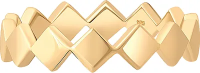 Produktbild von Cai Ring 925 Sterling Silber gelb vergoldet Rauten 41185031290974