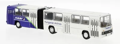 Produktbild von Brekina Gelenkbus Ikarus 280.02 weiss dunkelblau 1985 Malev (H)  59712