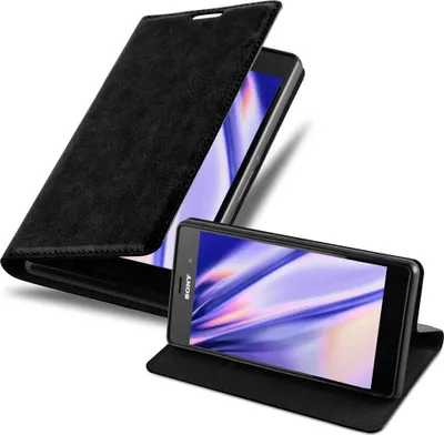 Obrázok produktu pre Cadorabo kryt pre Sony Xperia Z3 ochranný kryt v čiernej farbe puzdro na mobilný telefón kryt magnetické zatváranie