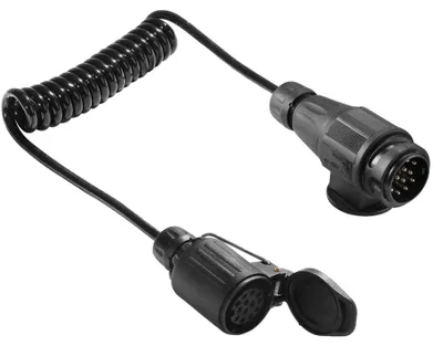 Image de Câble d'extension pour remorque, 13 broches, 12 V, câble spiralé de 1,8 m