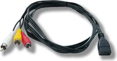 Produktbild von SYSTEM-S Cinch RCA Kabel 150 cm 3 polig Stecker zu USB 2.0 Typ A Buchse Audio