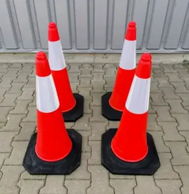 Produktbild von 6 Stück Verkehrsleitkegel 75 cm Profi Pylone Pylonen Warnkegel Leitkegel Hochreflex