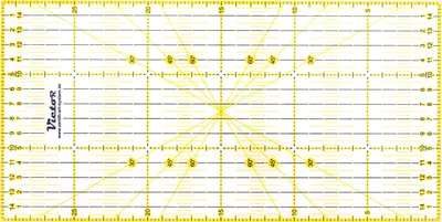 Produktbild von Victor transparentes Lineal 15x30cm in Gelb zum Naehen, Basteln, Patchwork und Quilting - Naehlineal