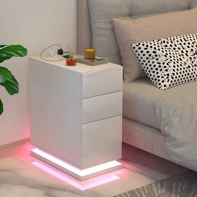 Obrázek produktu pro Úzký noční stolek s 3 LED diodami a 16 barvami