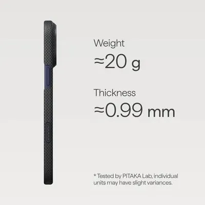 Produktbild von Pitaka KI1701NOP, Cover, Apple, iPhone 17 Pro Max, 17,5 cm (6.9"), Schwarz