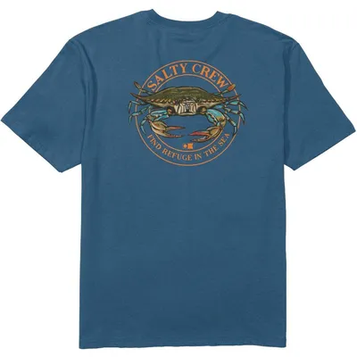 Image de T-shirt manches courtes "Jimmy" pour hommes, marque Salty Crew, couleur bleu