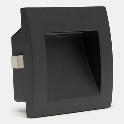 Image de Forlight - Applique murale encastrable Zilo en aluminium, verre noir, transparent