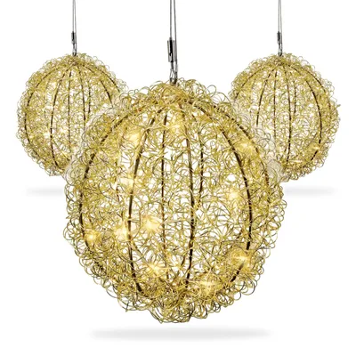 Produktbild von 3er Set Drahtkugel Gold 30 cm 80 LED warmweiß Timer-Funktion Ganzjahresbeleuchtung Dekokugel