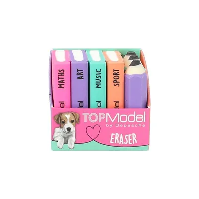 Produktbild von DEPESCHE TOPModel Radierer-Set Mini Schulbücher Mini Stifte 7 Stück