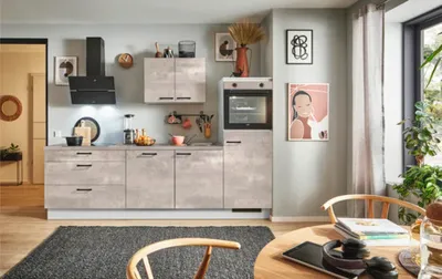 Produktbild von PICCANTE Plus Küchenzeile mit Geräten Casual 270 cm beton perlgrau matt vormontiert Variante rechts 4067368013383