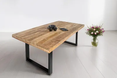 Produktbild von Esstisch Mango Massiv naturfarben 240 x 100 cm U-Gestell schwarz RIO