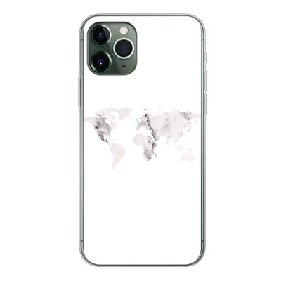Produktbild von MuchoWow® Handyhülle Schutzhülle Hülle für iPhone 11 Pro Weltkarte - Marmor - Weiß Silikon Softcase Handy Hülle - Handy
