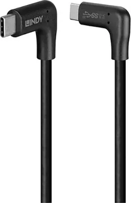Produktbild von LINDY 1.5m USB 3.2 Typ C Kabel 2 x 90 Grad gewinkelt