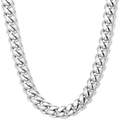 Immagine prodotto di Collana da uomo, catena in acciaio inossidabile placcata in oro a 18 carati, spessore 12 mm, stile cubano, lunghezza 51 cm