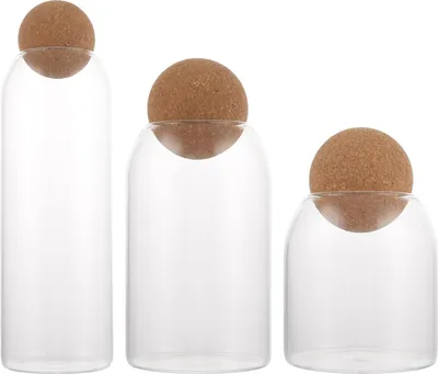Produktbild von Glasvorratsgläser - luftdicht - 3 Stück - verschiedene Größen - 500 ml/800 ml/1300 ml