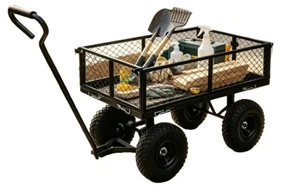 Productafbeelding van Tuinwagen, staal, afmetingen 86 x 46,5 x 97 cm, maximale belasting 250 kg, handgreephoogte 84 cm, wielen van polyurethaanrubber