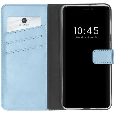 Imagen del producto de Funda de Cuero Auténtico tipo Libro para Apple iPhone 13 Mini - Air Blue