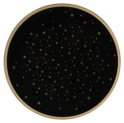 Immagine prodotto di Piattino Clayre & Eef Ø 33 cm Stelle in plastica color oro nero