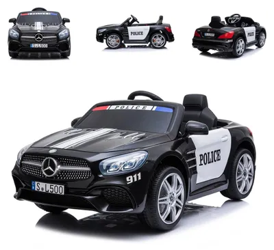 Obrázok produktu pre Elektrické autíčko Chipolino pre deti, model Polícia Mercedes SL500, LED osvetlenie, Bluetooth, diaľkové ovládanie, čierna farba