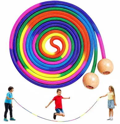 Imagen del producto de Omgoods - Cuerda para saltar para niños con mangos de madera